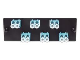 Placa Acopladora de Fibra Optica Panduit, Con 6 Conectores LC Duplex, Para Fibra Multimodo OM3/OM4, Color Aqua. - imagen 2