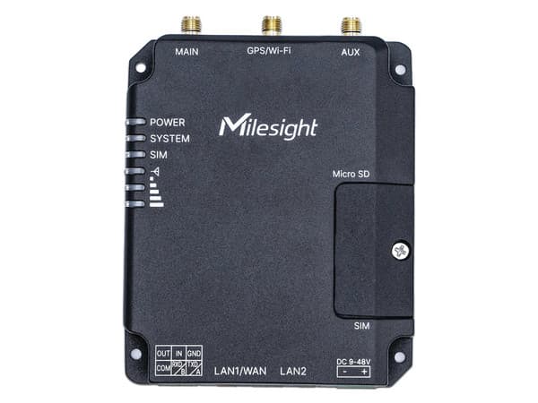 Router Profesional Milesight UR32-L04AF-W-485, 2 puertos RJ45, 1 puerto RS232, 2.4GHz. Color Negro.