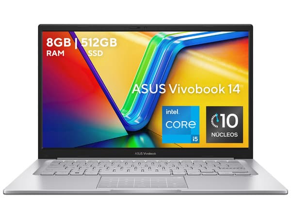 Laptop Asus Vivobook F1404VA-NK1055X:Procesador Intel Core i5-1334U (hasta 4.6 GHz),Memoria de 8GB DDR4,SSD de 512GB,Pantalla de 14" LED Full HD (1920x1080),S.O. Windows 11 Pro.