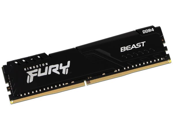 Memoria DIMM Kingston Fury Beast, DDR4, PC4-25600 (3200MHz), CL16, 16GB.