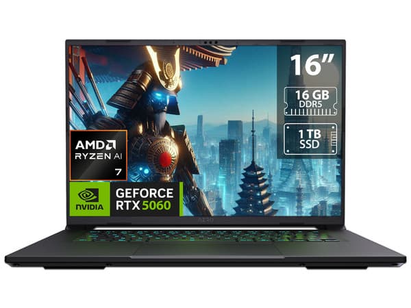 Laptop Gamer Gigabyte Aero X16: Procesador AMD Ryzen AI 7 350 (hasta 5.0 GHz), Memoria de 16GB DDR5, SSD de 1TB, Pantalla de 16" LED (2560×1600), 165Hz,Video NVIDIA GeForce RTX 5060 8GB GDDR7, S.O. Windows 11 Home.