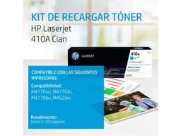 Tóner para impresora HP 410A Cian Laserjet Original (CF411A). - imagen 2