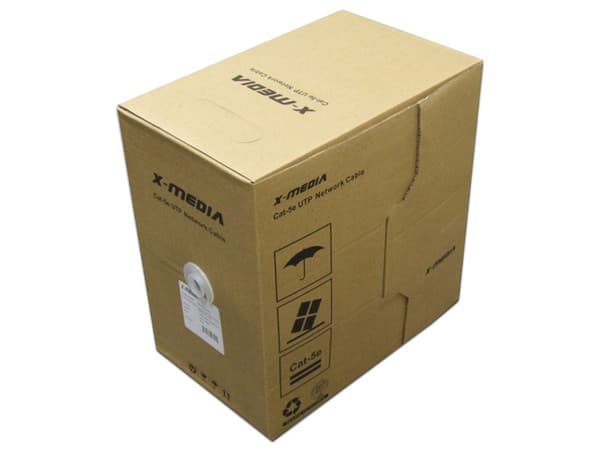 Bobina de cable de red X-MEDIA Cat6 UTP, 305m. Color Azul.