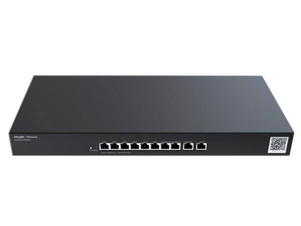 Router Administrable Ruijie RG-EG310GH-E de 6 puertos LAN, 3 puertos LAN/WAN Gigabit y 1 Puerto WAN Gigabit, hasta 300 clientes con desempeño de 1.5 Gbps.
