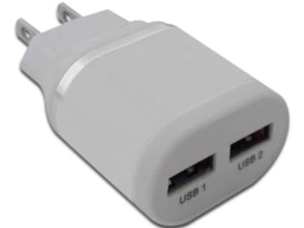 Cargador de pared Brobotix 161264B con 2 puertos USB.