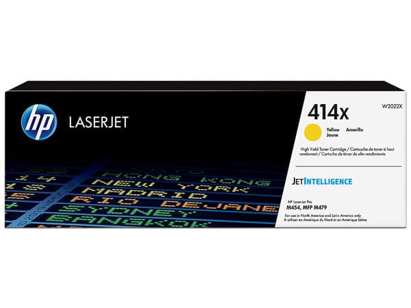 Cartucho de tóner HP 414X, Amarillo, Modelo: W2022X.