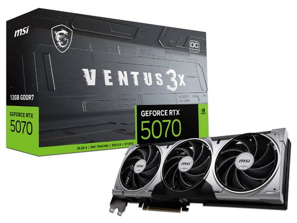 Tarjeta de Video NVIDIA GeForce RTX 5070 MSI Ventus 3X OC, 12GB GDDR7, 1xHDMI, 3xDisplayPort, PCI Express 5.0.