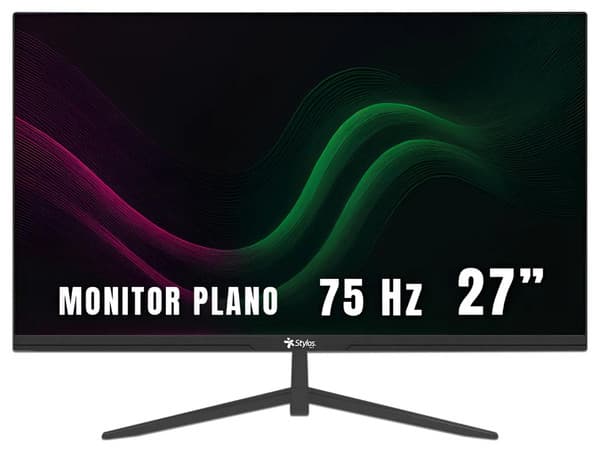 Monitor LED Stylos STPMOT8B de 27", Resolución 1920 x 1080 (Full HD 1080p), 5 ms, 75Hz, Color Negro.