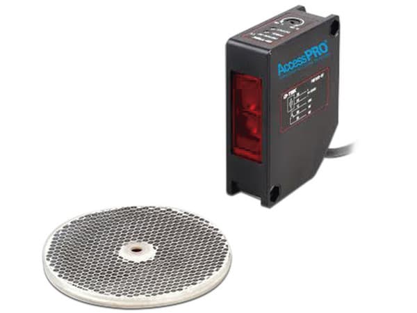 Detector fotoeléctrico AccessPro, de 16m de alcance, con luz indicadora para alineación.