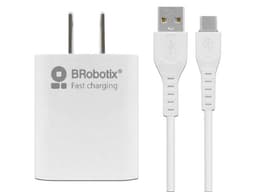Cargador de Pared BRobotix de Carga Rápida, 2.1A, Incluye Cable USB-A a USB-C. Color Blanco. - imagen 2