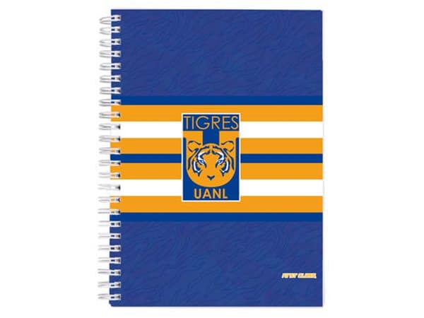 Cuaderno Profesional Dietrix First Class, Pasta Dura, Doble Anillo, 80 Hojas Raya, Club Tigres de la UANL Modelo UANL.