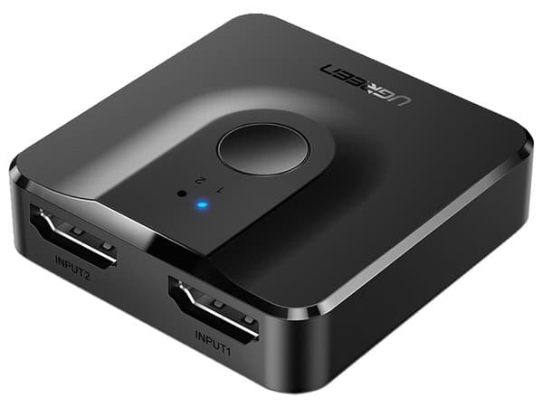 Switch Conmutador 4K Ugreen HDMI de 2 Puertos. Color Negro.