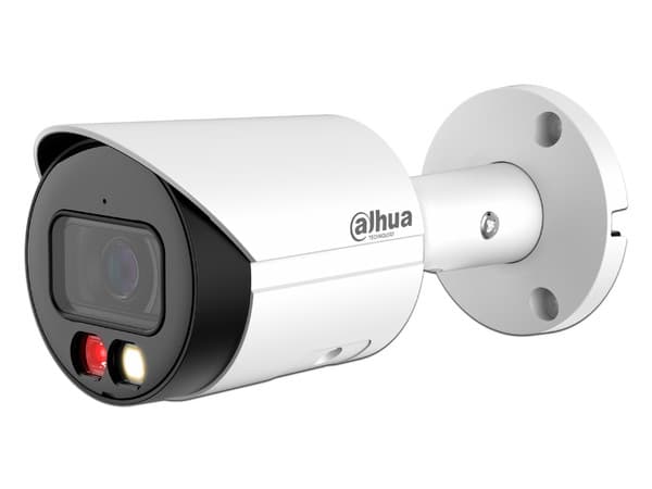 Cámara de Vigilancia tipo Bala Dahua IPC-HFW2449S-S-IL de 4MP (2688 x 1520), IR hasta 30m, Micrófono Integrado, IP67. Color Blanco.