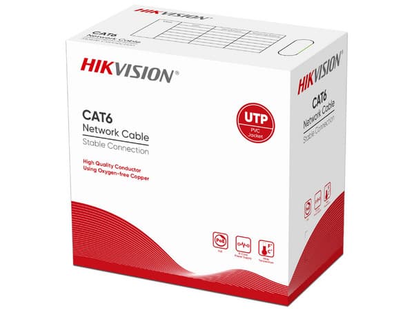 Bobina de Cable Hikvision DS-1LN6-UE-W, Cat6, 305m, Color Blanco.