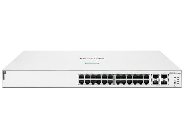 Switch Administrable HPE Aruba Gigabit Ethernet Instant On 1930, 24 Puertos RJ-45 10/100/1000 Mbps, 4 Puertos SFP, Color Blanco.