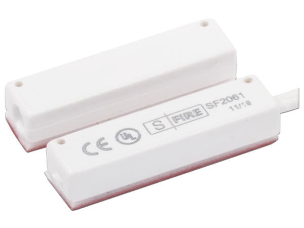Contacto magnético SFIRE para puertas y ventanas, Cable de 45cm, 12V. Color Blanco.