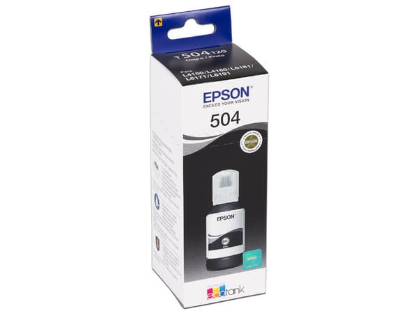 Botella de Tinta Epson 504, Negro, Modelo: T504120-AL.