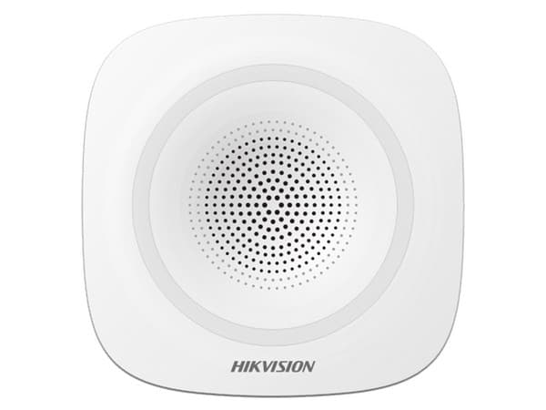 Sirena Inalámbrica Hikvision DS-PSG-WI-433 de 110 dB, 3 tipos de alarma. Color Blanco.