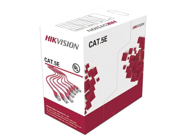 Bobina de Cable UTP Hikvision DS-1LN5E-S-100 de 4 Pares, Cat5e, 24 AWG, Color Blanco, 100m.