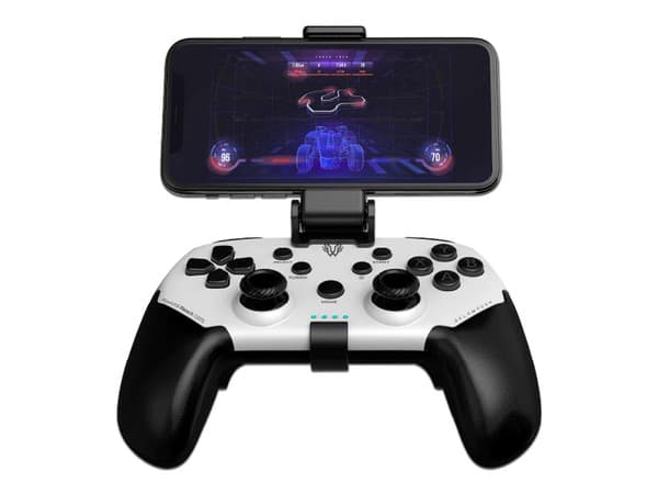 Gamepad Multiplataforma Inalámbrico Balam Rush Kontrol React G575, USB-C, Bluetooth 5.0, Android, IOS, PC, PS3, PS4, Switch, Color blanco/negro.