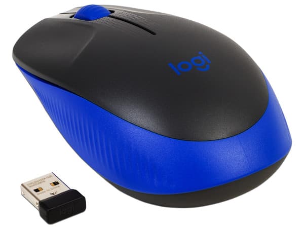 Mouse Óptico Inalámbrico Logitech M190, hasta 1000 dpi, USB. Color Azul.