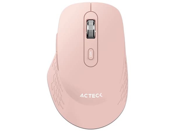 Mouse Inalámbrico Acteck Optimize Flow MI480, hasta 1600 dpi, 2.4 GHz, 6 Botones, 2 Baterías AAA Incluida, Color Rosa.