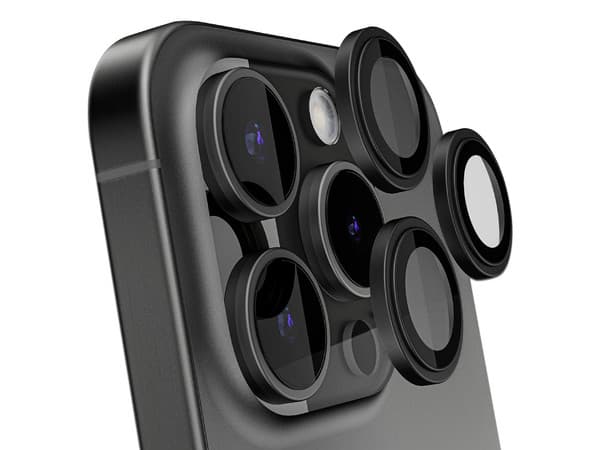 Mica Vidrio GHOSTEK para iPhone 15 PRO/PRO MAX Protectora de Cámara 9H, Color Transparente.