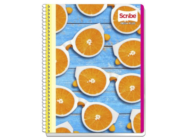 Cuaderno Scribe de Raya, Profesional, 100 Hojas, Color Naranja.