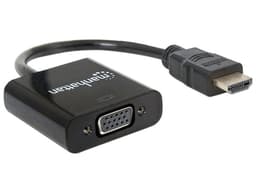 Convertidor HDMI (M) a VGA (H) de 30cm. Color Negro. - imagen 1