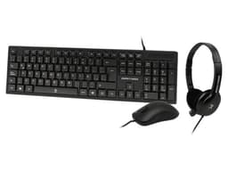 Kit Alámbrico Perfect Choice PC-201717, Incluye Teclado USB / Mouse Óptico USB / Diadema 3.5mm. Color Negro - imagen 1