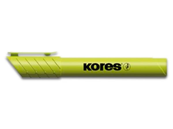 Paquete de Marcatextos Kores K-Marker XH12, 12 piezas, Color Amarillo Fluorescente.