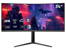 Monitor Gamer Curvo Balam Rush Extreme Earth Plus MGM34C de 34",  Resolución 3440 x 1440 (UWQHD), Low Blue Light, Flicker Free, FreeSync/G-Sync, Iluminación RGB, 1ms, 144Hz, Color Negro. - imagen 1