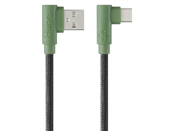 Cable USB a USB Tipo C Hune de 1.2m, Sustentable, Color Cafe.