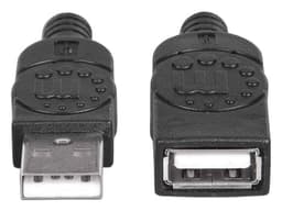 Cable USB Manhattan 308519, USB A a USB A (M-H), 1m, Color Negro. - imagen 3