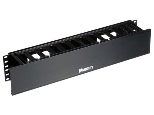 Organizador de Cables Panduit horizontal, extendido y sencillo de 2UR. Color Negro.