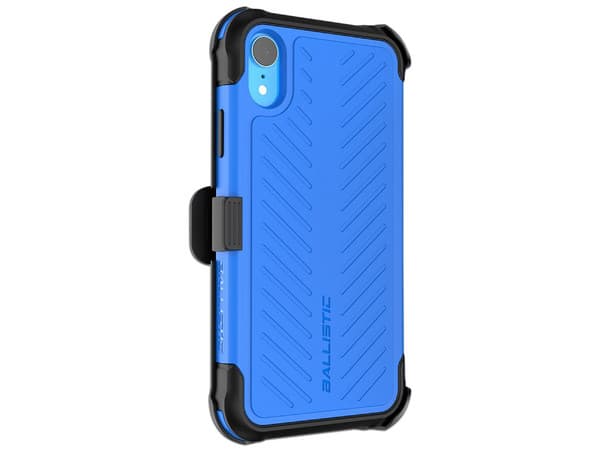 Funda BALLISTIC Tough Jacket Maxx para iPhone XR, con clip y mica de pantalla. Color Azul.