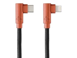 Cable de Datos Hune de USB-C a Lightning (M-M), Conector de 90 grados, 1.2m. Color Naranja. - imagen 1