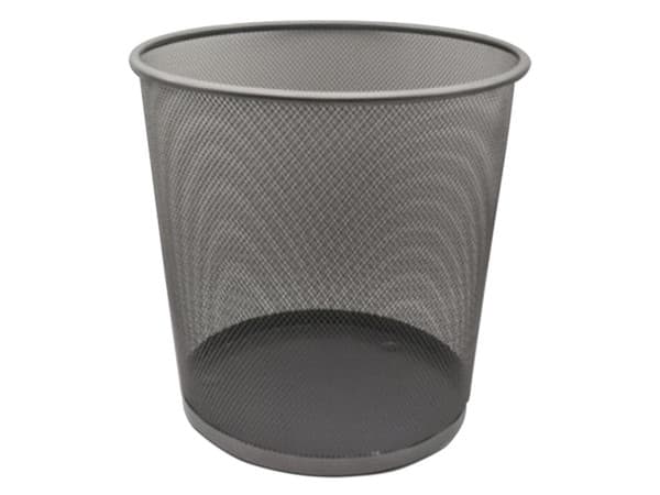 Cesto de Malla Nextep, redondo, capacidad 20L, Color Plata.