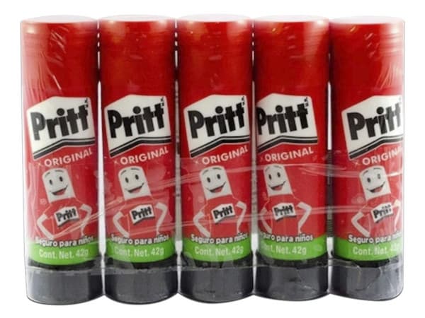 Lápiz Adhesivo Pritt PS de 42g, paquete con 5 Piezas.