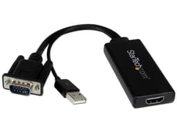 Adaptador Convertidor de Video VGA a HDMI con audio y alimentación USB. - imagen 1