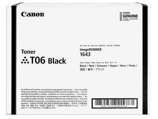 Cartucho de tóner Canon T06, Negro, Modelo: 3526C001AA.