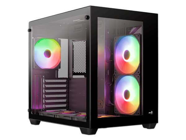 Gabinete AeroCool Dryft G-BK-V2, Mid-Tower, ATX (Sin fuente de poder). Color Negro.