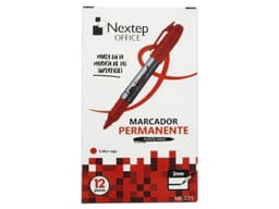 Marcador Permanente Nextep NE-071,  Punta Fina, 2 Cajas x 12 Piezas, Color Rojo. - imagen 2