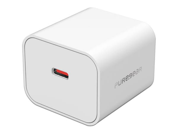Cargador de Pared PUREGEAR de 30 W, 1 puerto USB-C PD, Color Blanco.