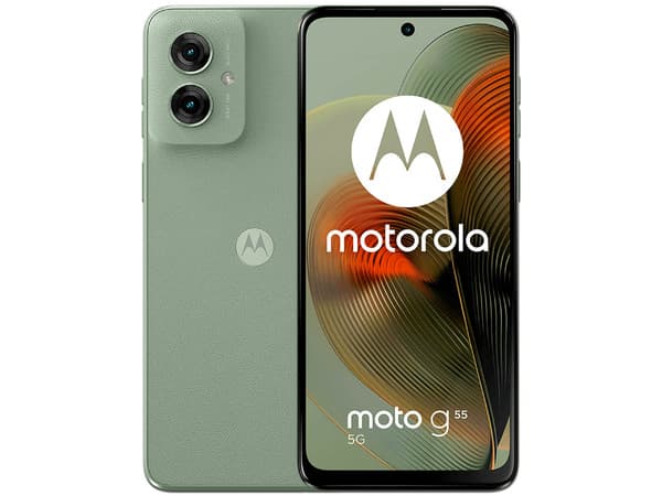 Smartphone Motorola Moto G55 5G: Procesador Mediatek Dimensity 7025 (hasta 2.5 GHz), Memoria RAM de 8GB, Almacenamiento de 256GB, Pantalla LED de 6.5", Cámara Principal de 50MP, Android 14, Color Verde.