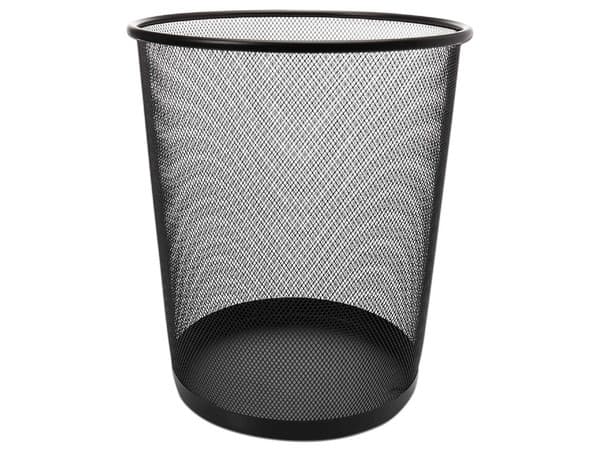 Cesto de malla redondo Nextep con capacidad de 20 litros, color negro. Paquete con 2 piezas.