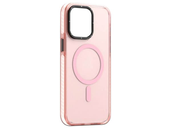 Funda Protectora Tekku Matte, Compatible con iPhone 15 Pro, Compatible con MagSafe, Color Rosa.