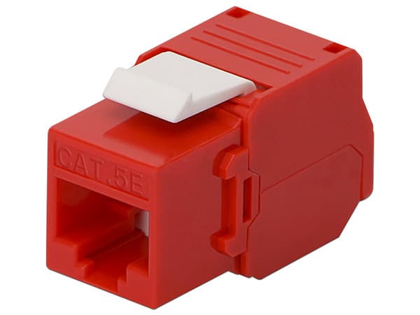 Módulo Jack Keystone LinkedPro LP-KJ-516-TTRD, Cat5e, Terminación en ángulo 180 grados. Color Rojo.