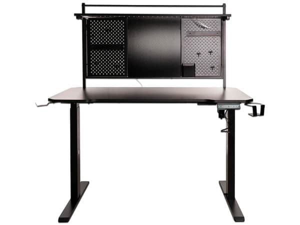 Escritorio Gamer Naceb NA-0647, eléctrico con accesorios y fibra de carbono.