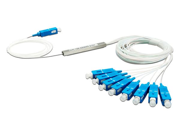Splitter tipo PLC, 1 x 8, conectores SC/UPC.